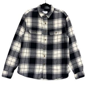 Old Navy Double Brushed Plaid Long Sleeve Button Up Size L